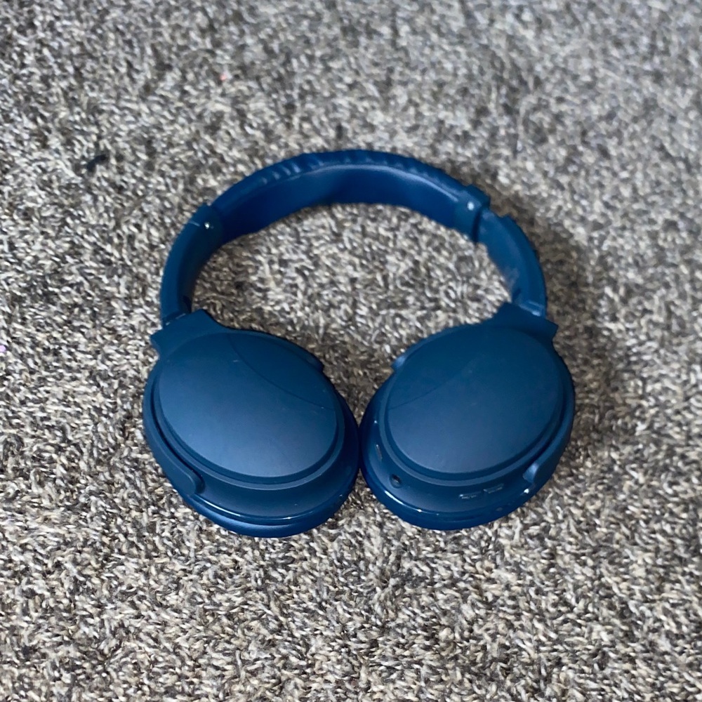 Brookstone Deep Blue Over-Ear Headphones wireless